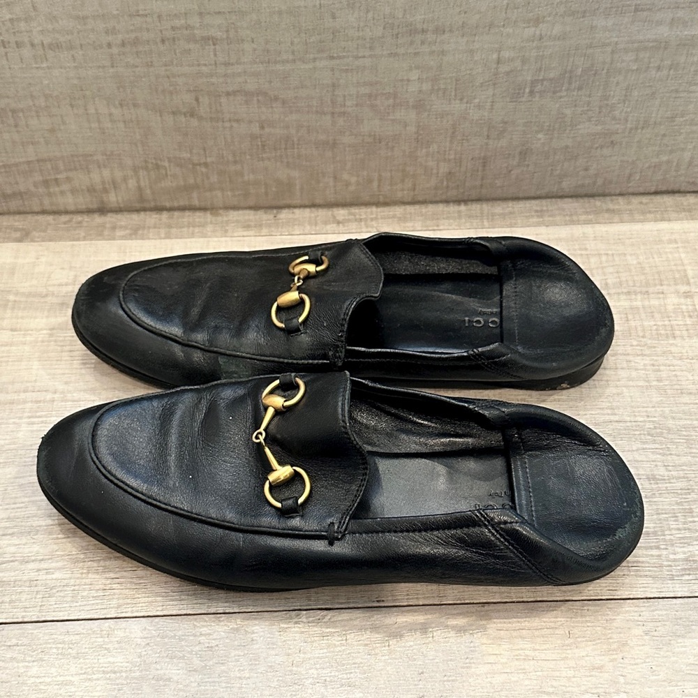 Authentic Gucci leather horsebit loafers